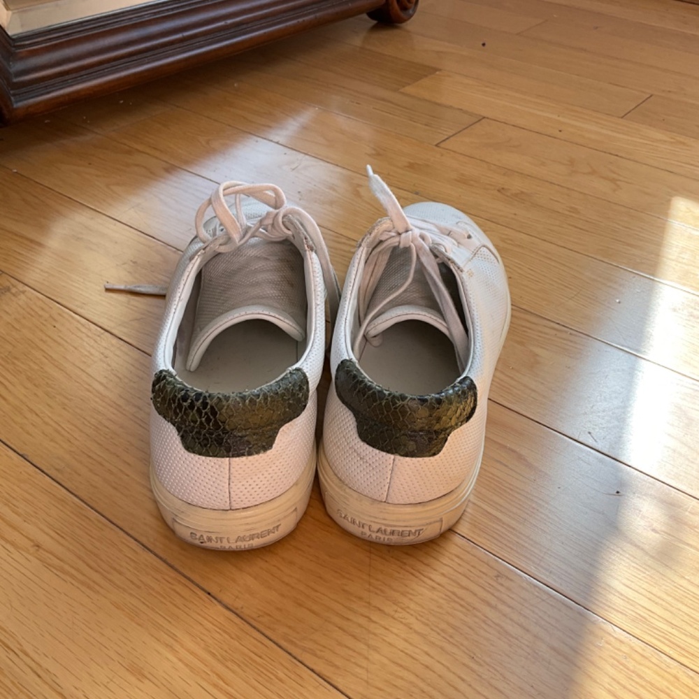Saint Laurent Andy Low-Top Sneakers with Crocodile Back size 39 - Picture 2 of 4